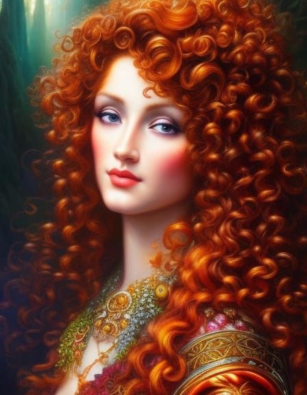 Goddess Artio Portrait with Volumetric Lighting