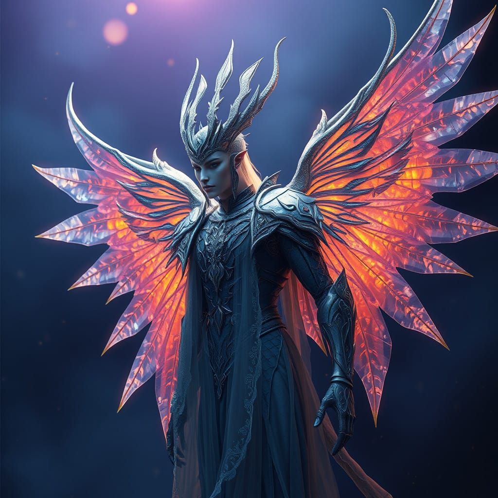 Regal Fantasy Being with Ethereal Wings