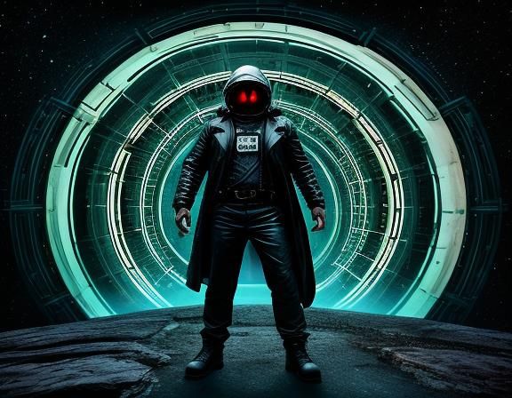 Cryopunk Superhuman in a Digital Comic Book Style