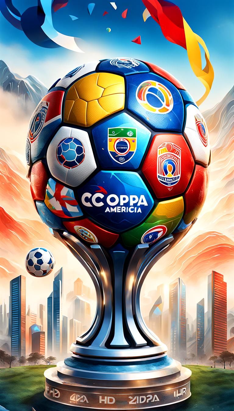 Futuristic Folk Art Logos for Copa America 2024