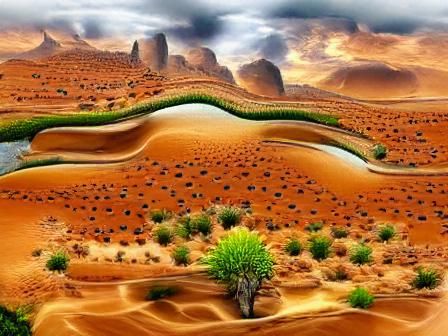 Barren Dunes Under Desert Skies