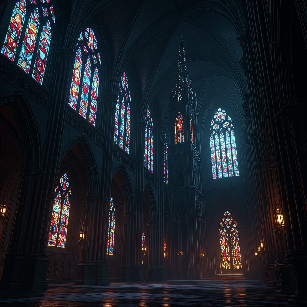 Gothic Cathedral Interior in Unreal Engine 5