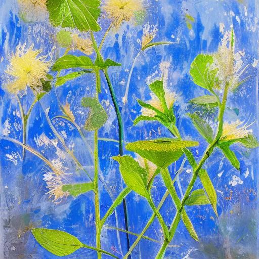 Rough Acrylic Blooms on Textured Canvas