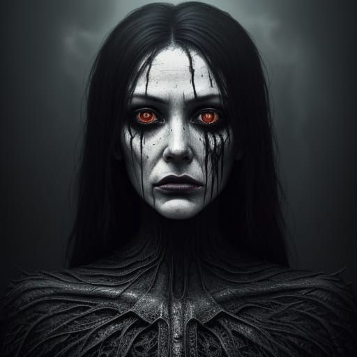 Eerie Surreal Portrait in Abandoned Asylum