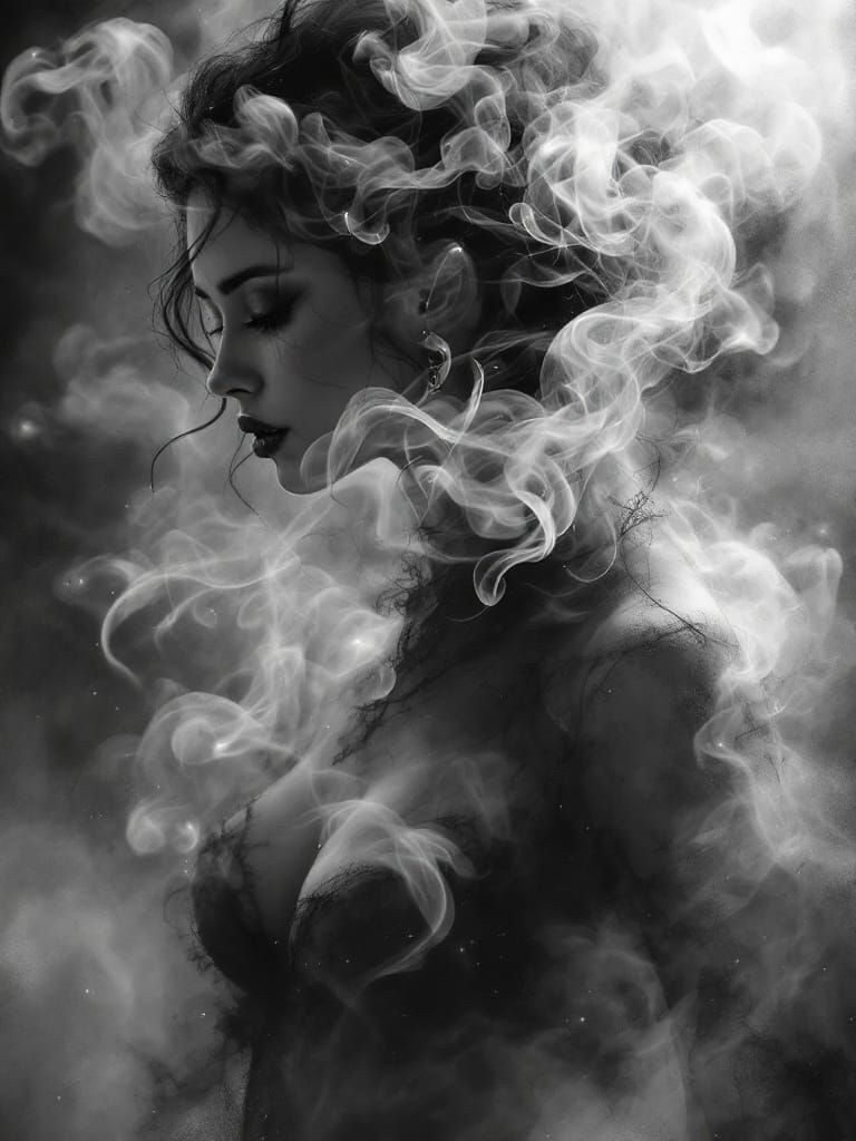 Misty Nocturnal Dream in Charcoal