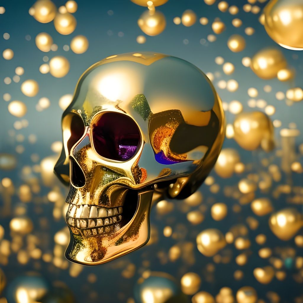 Skull Party: An Oil Painting in Studio Ghibli Style