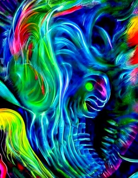 Vibrant Birth in a Fauvist Biopunk Landscape