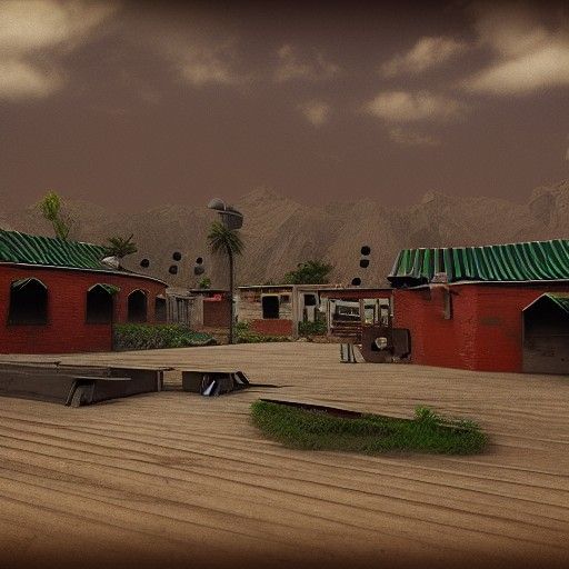 Gangstar Chicken in a Neon-Lit Mexican Landscape