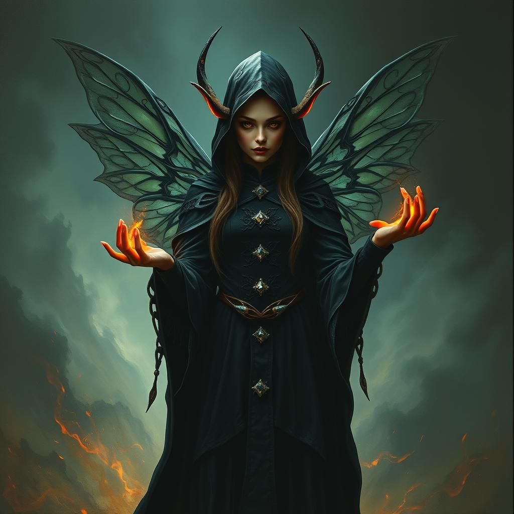 Mystical Fairy Elf Radiates Dark Energy