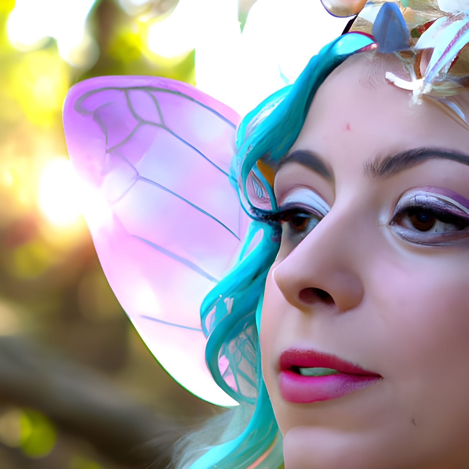 Mystical Forest Goddess in Whimsical Portrait