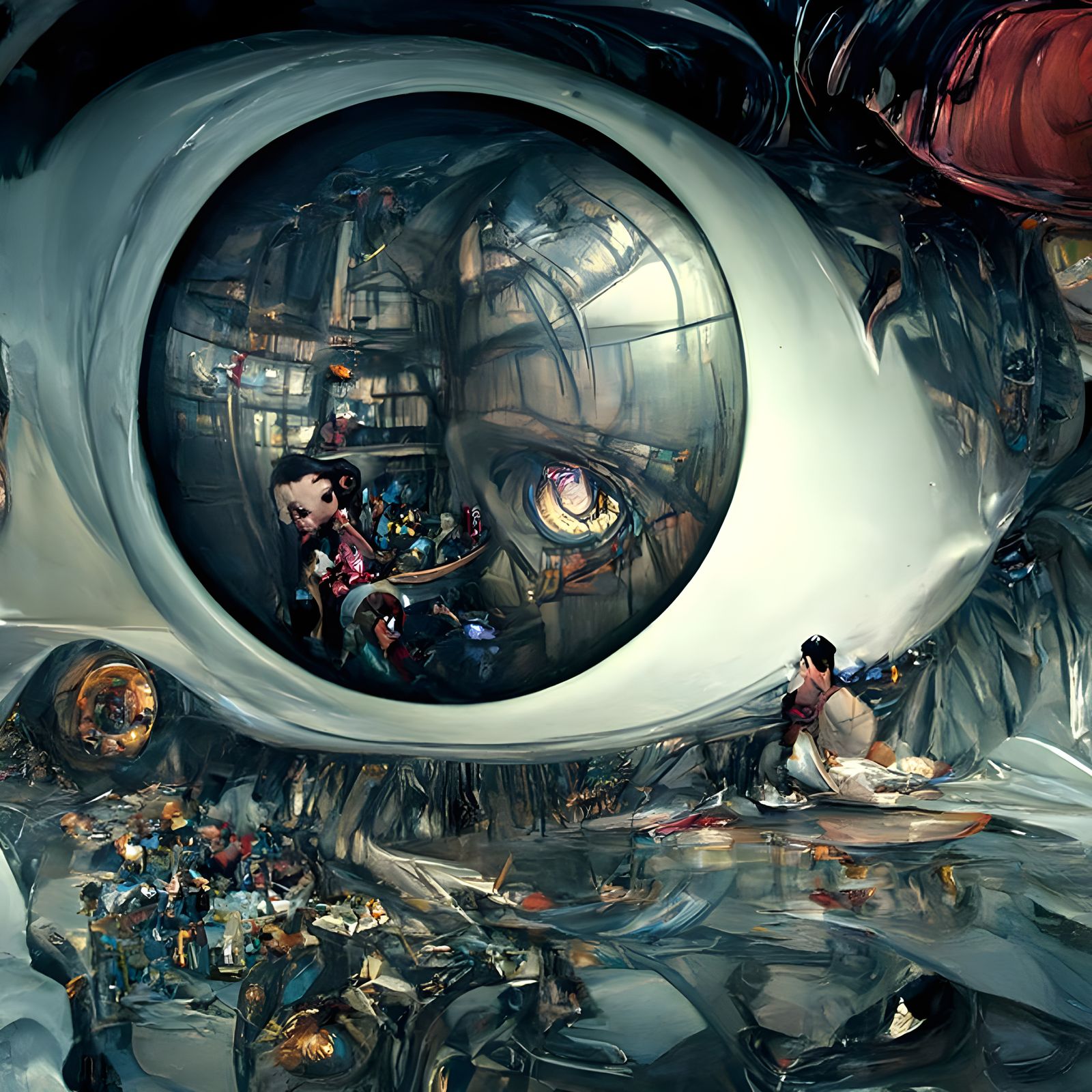 Surreal Silkpunk Landscape Within a Gigantic Eye