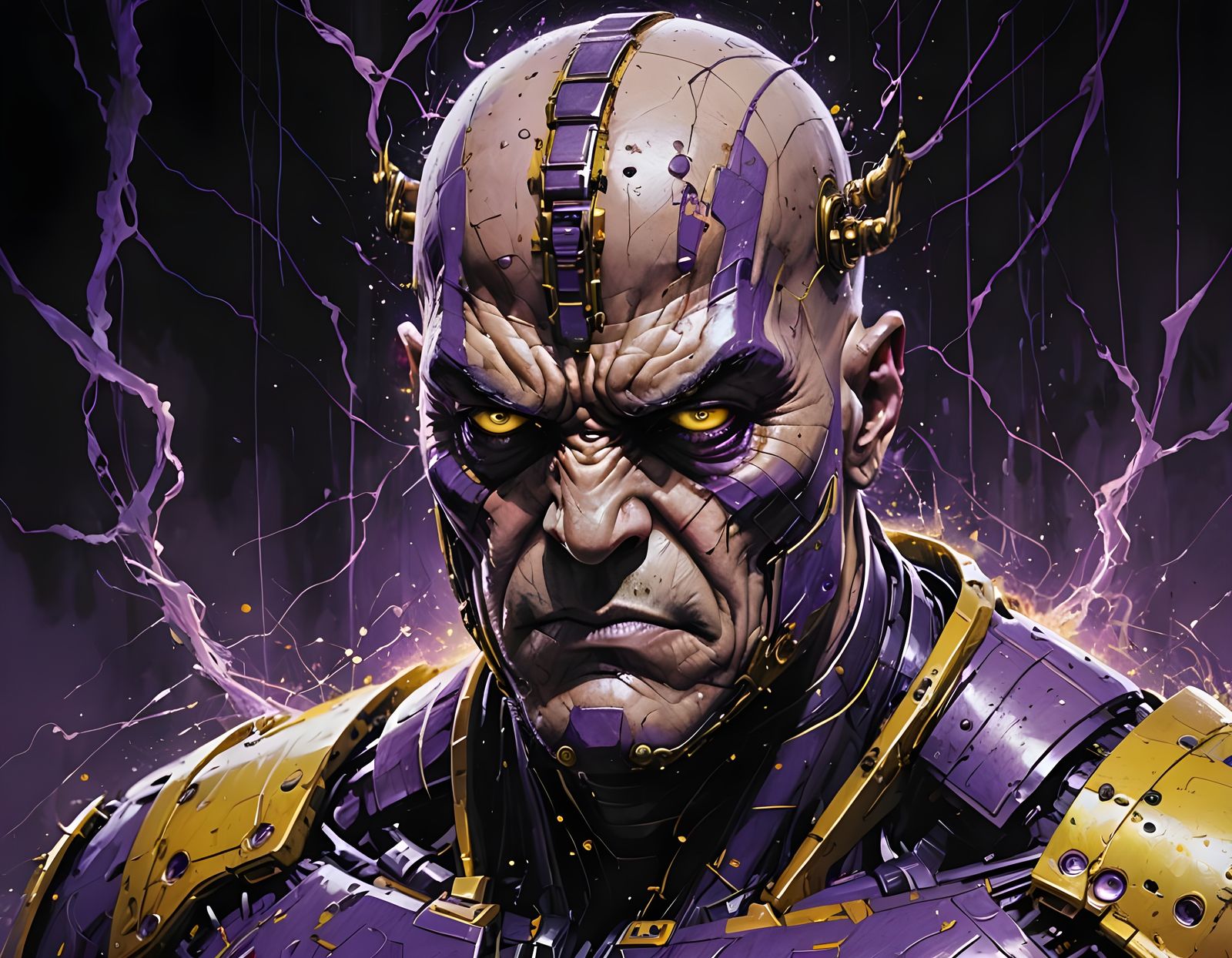 Superhero Villain Mongul in Hyperdetailed Comic Book Style