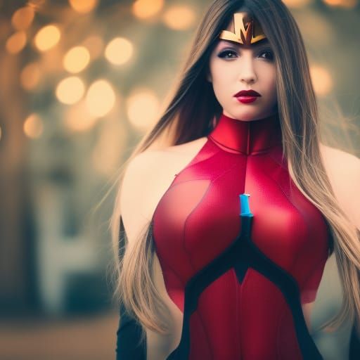 Stunning Superhero Woman Photography in a Dramatic Bokeh
