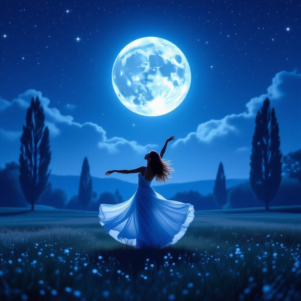 Ethereal Dance Under the Lunar Glow