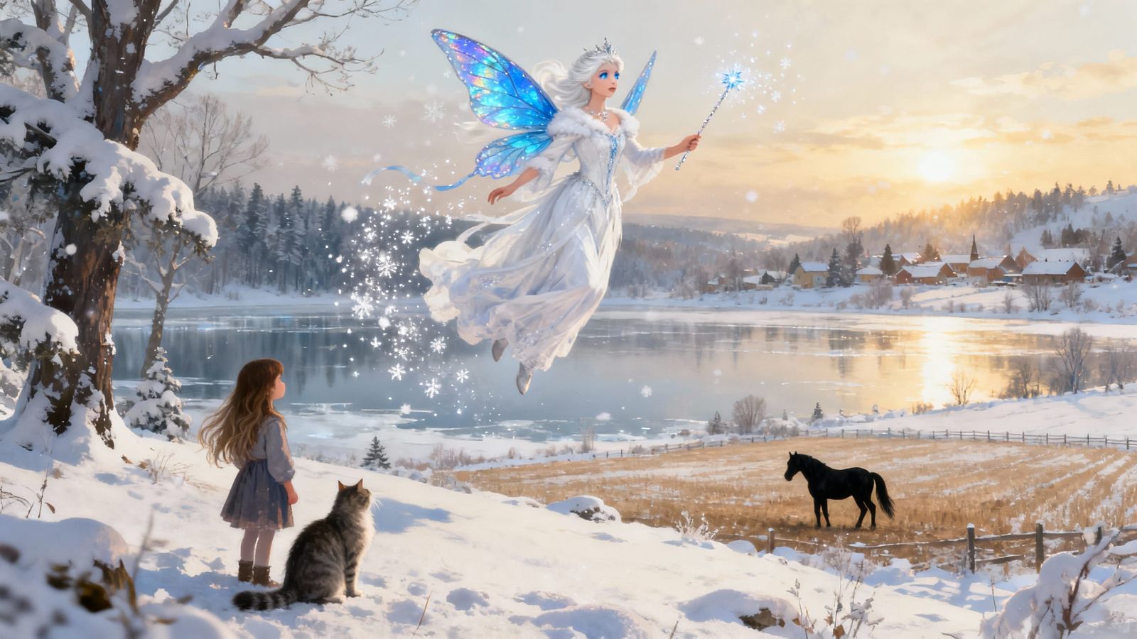 Winter Fairy Queen in Snowy Wonderland