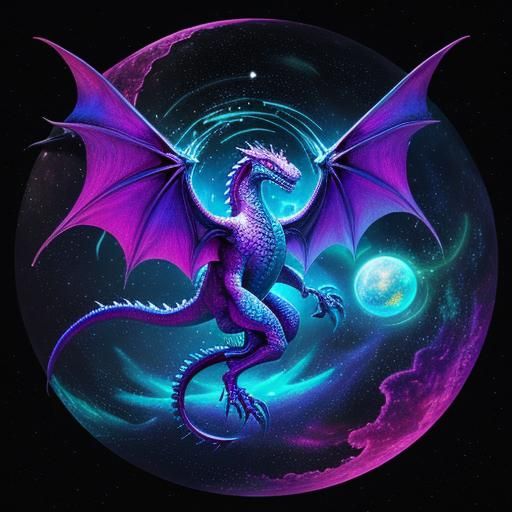 Cosmic Astral Dragon in Holographic Splendor