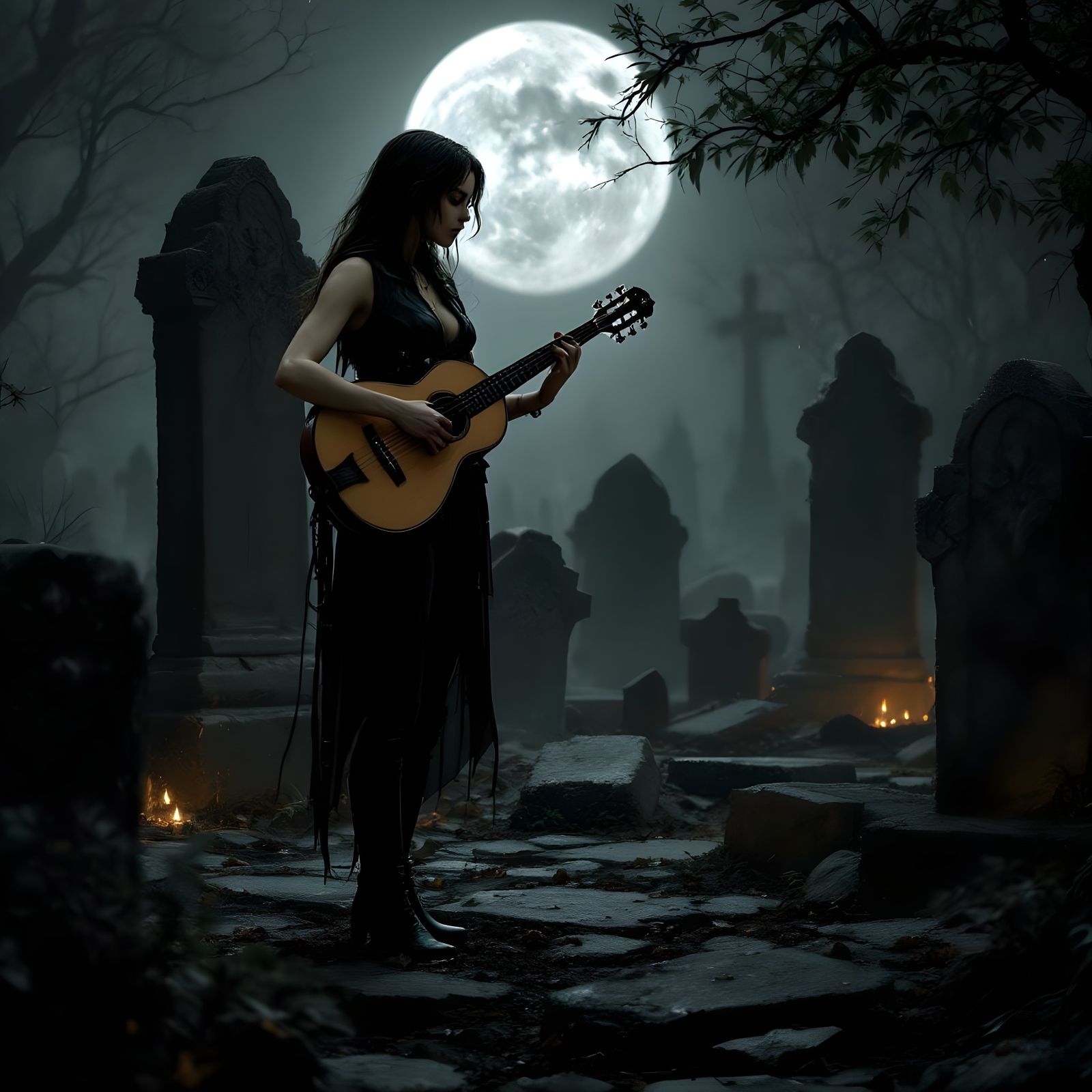 Elegant Bard Plays Dirge for Lost Spirits