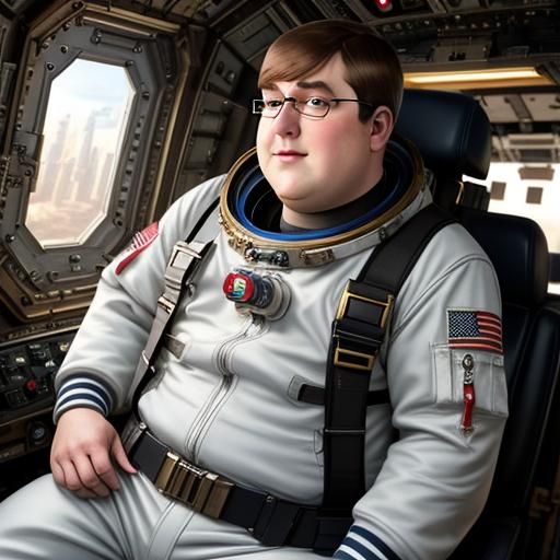 Steampunk Astronaut Peter Griffin 2.0 in Futuristic Space Su...