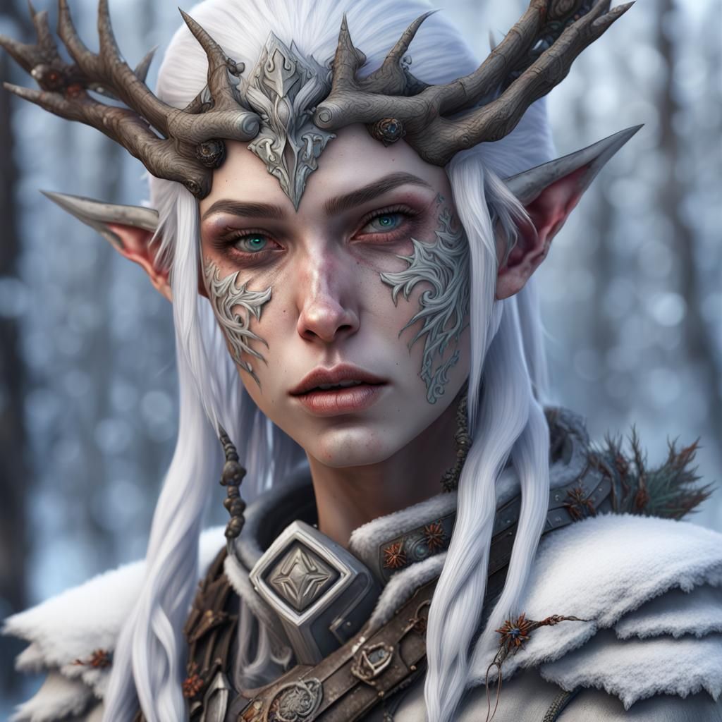Female snow elf warrior