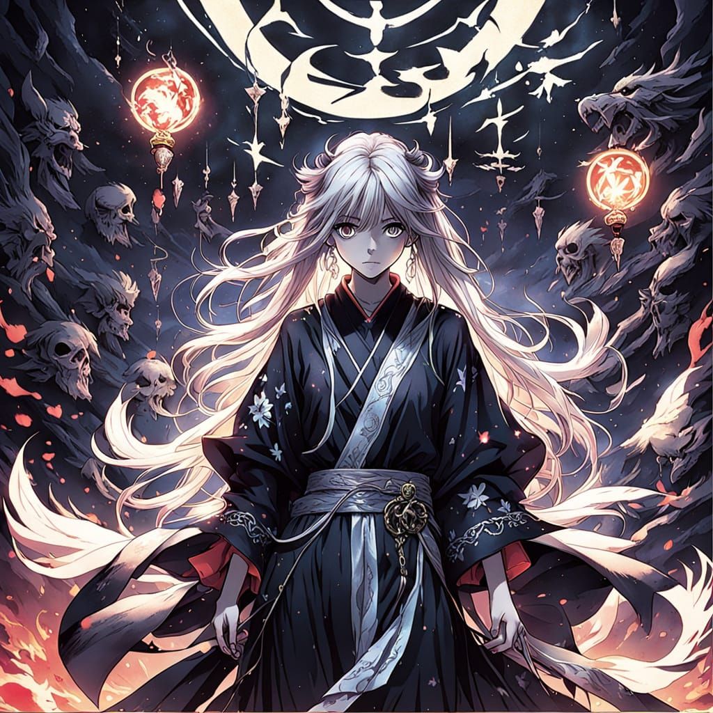 Young Woman Beset by Darkness, Hopelessness, and Despair in ...