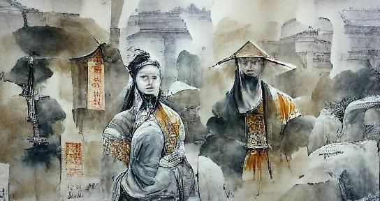 Surrealistic Chinese Brush Painting in Xieyi Style