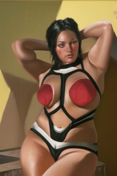 Bondaged Woman in Oil Painting Style