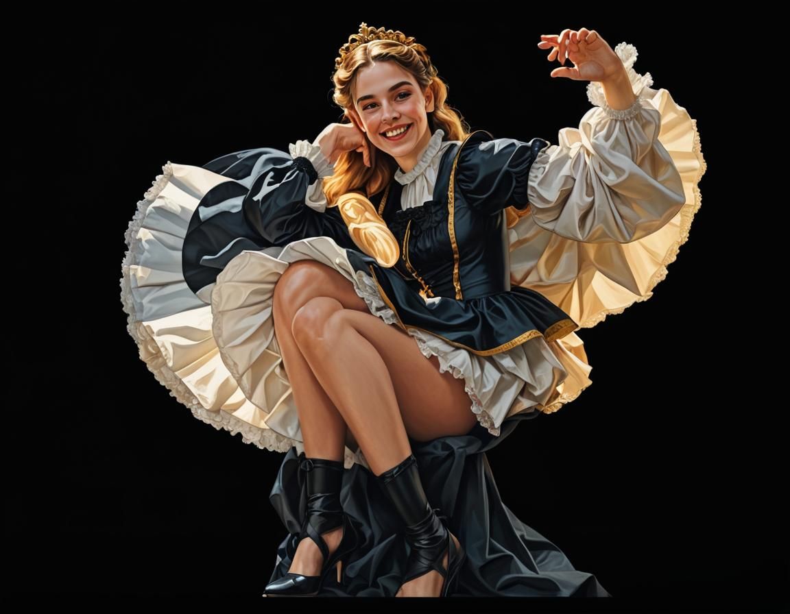 Baroque Goddess of Grandeur in Vibrant, Golden Light