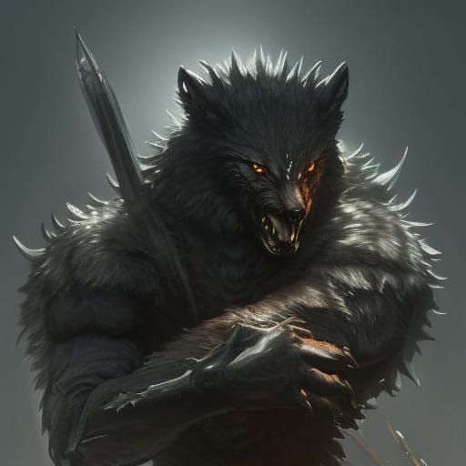 Berserk Guts Werewolf in Demonic Armor