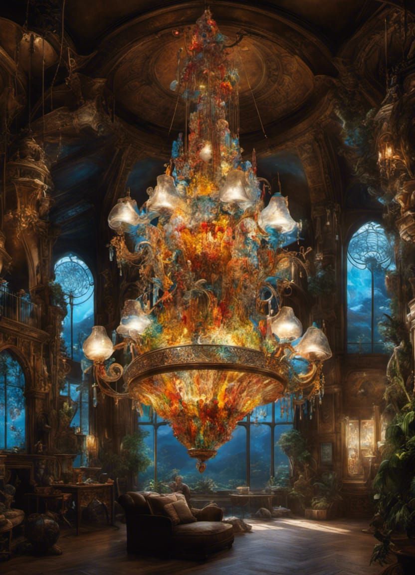 Surreal Plastic Bottle Chandelier Masterpiece