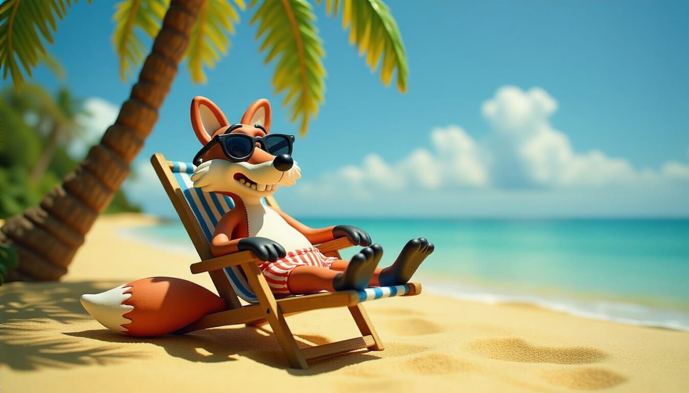 Relaxed Fox On Holiday
