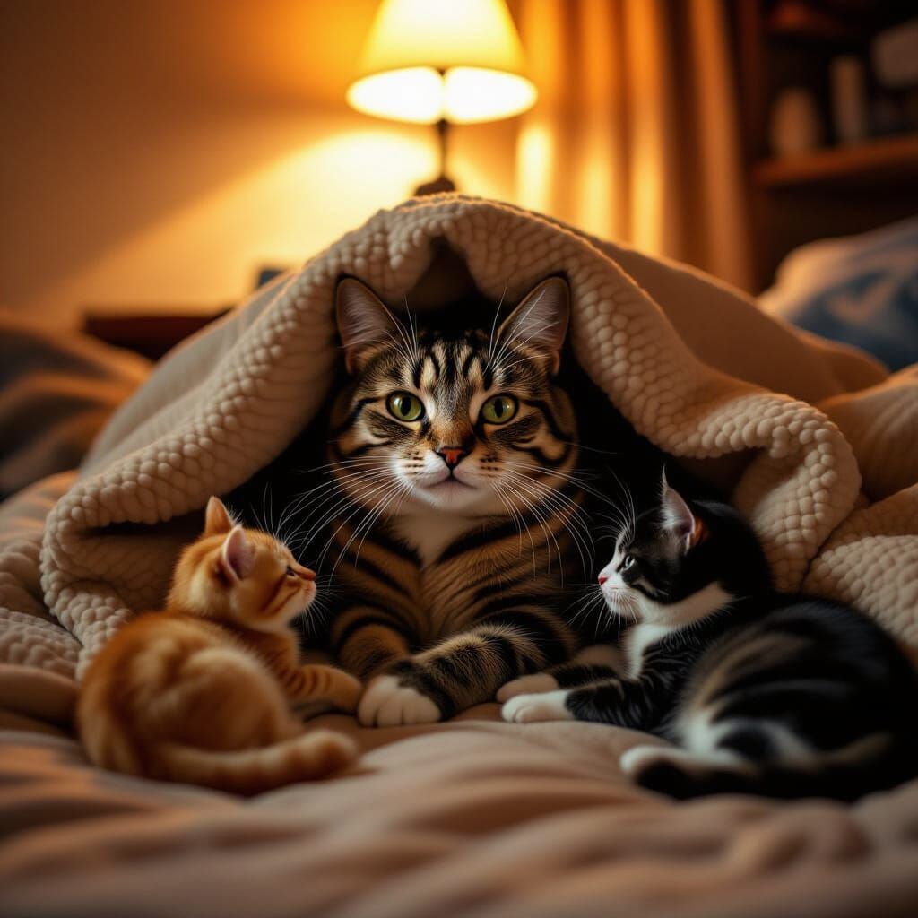 Cozy Cat Clubhouse: A Cinematic 35mm Film Still