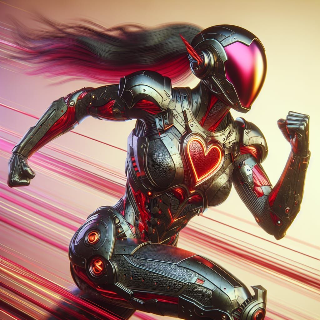 Futuristic South Asian Warrior in High-Tech Armor