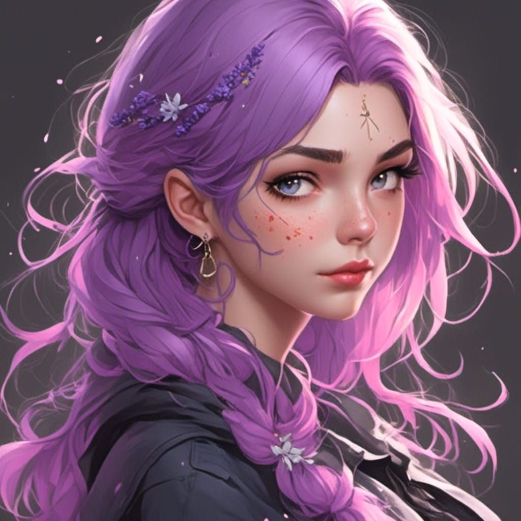 Lavender Princess in Hyperdetailed Portrait Art