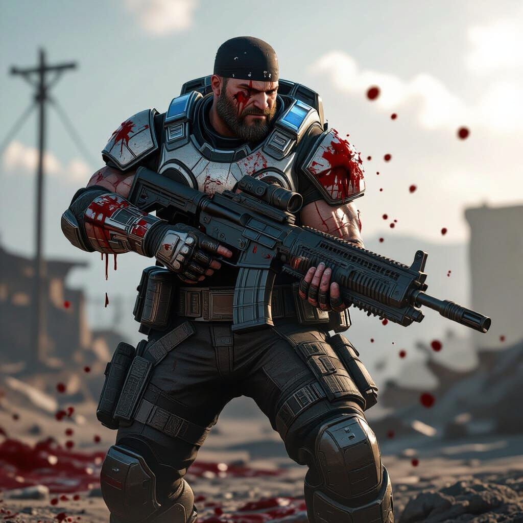 Clayton Carmine in Action, Gears of War Style