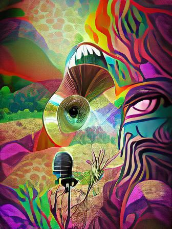 Psychedelic Digital Illustration in Vibrant Colors