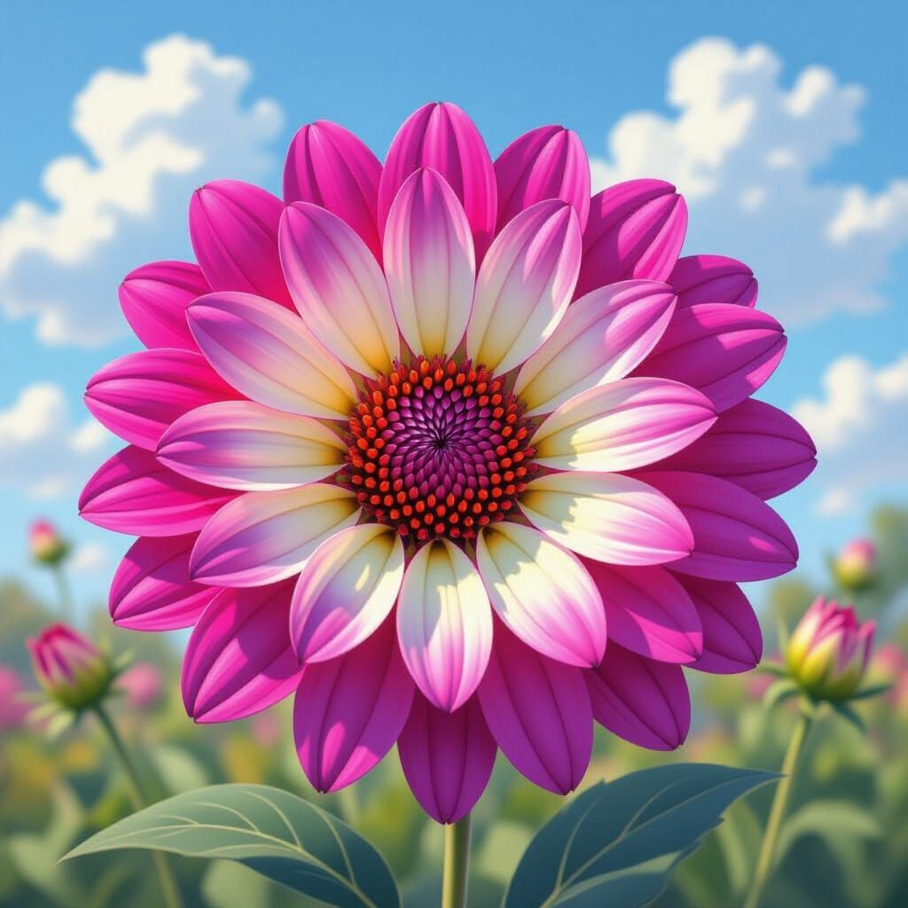 Radiant Starburst Flowers in Glossy Watercolor Style