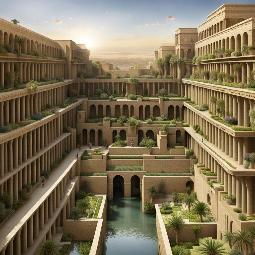 Ancient Hanging Gardens in Mesopotamia