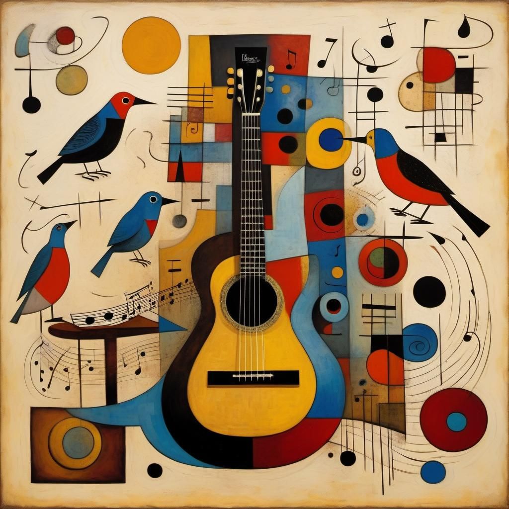 Vibrant, Swirling Guitar in Hypereal, Psychedelic Style