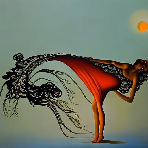 Surrealist Beauty in Dreamlike Scene