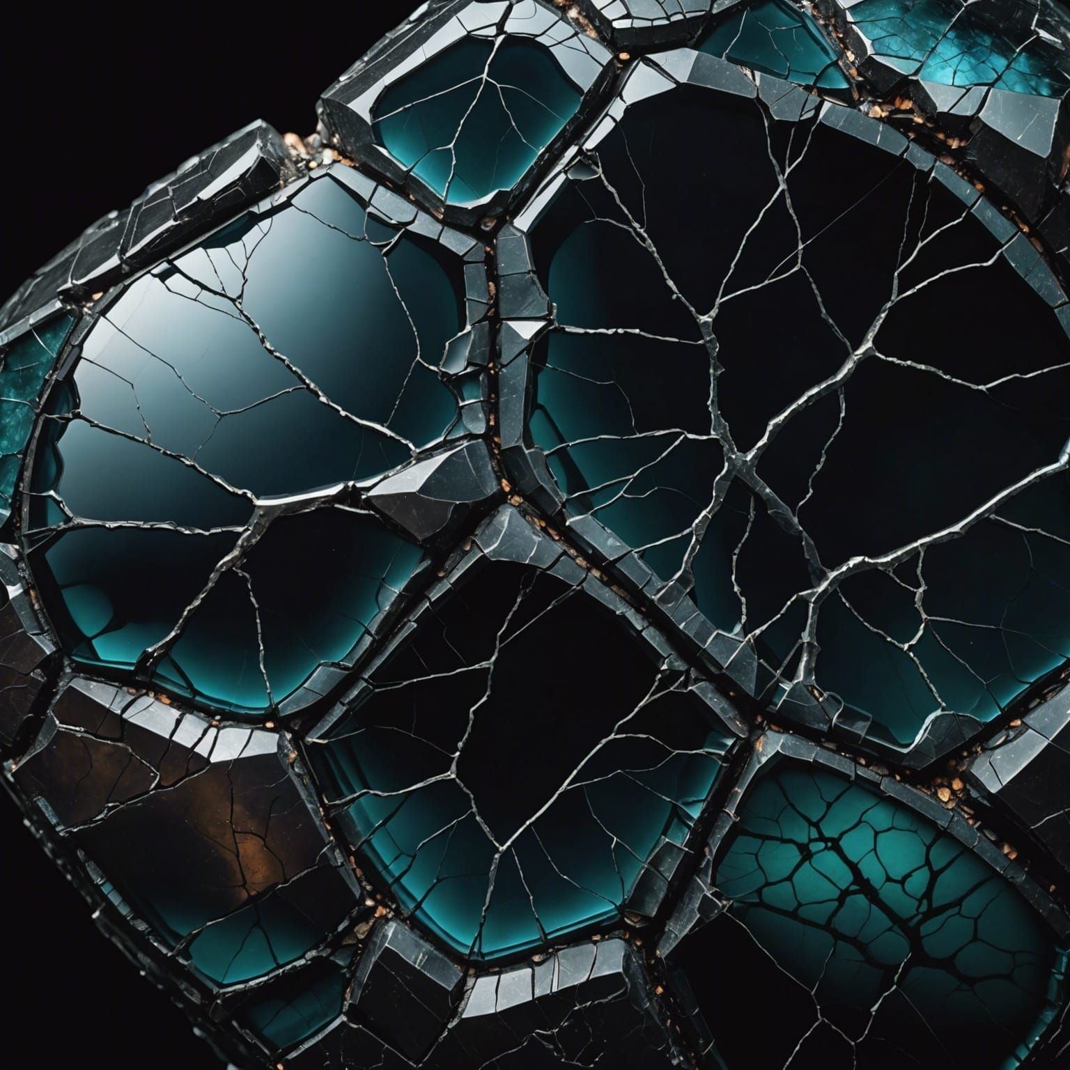 Macro photography: cracked obsidian