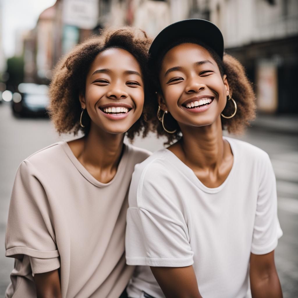Women Sharing Joyful Moment in Close-Up