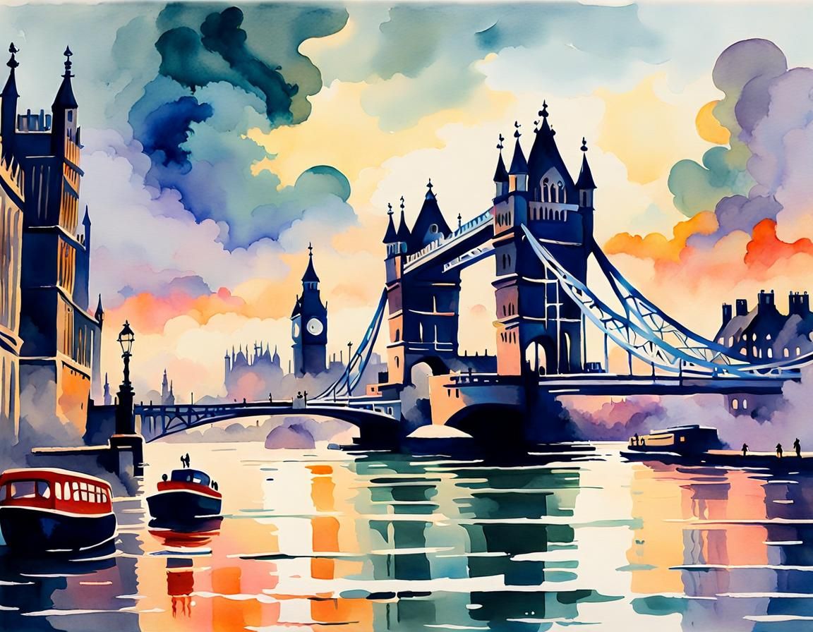 Ethereal Art Deco London Bridge Masterpiece