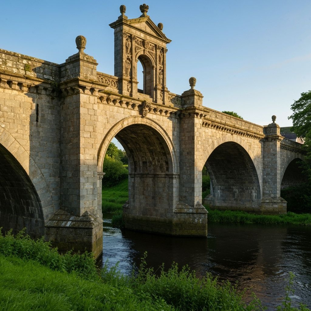 Monnow Bridge, Monmouth, Wales, in Golden Light