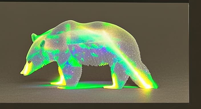 Digital Bear in Opalescent Storm