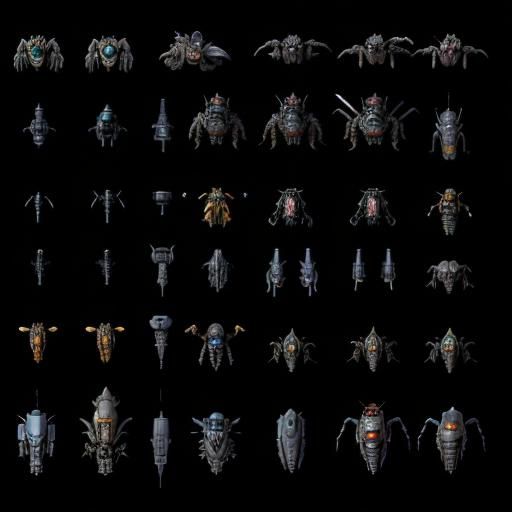 Insectoid Warhammer 40k Turret in 2d Top-Down Style