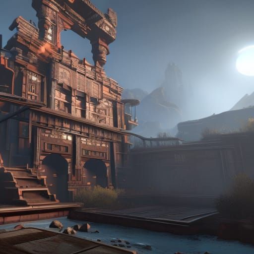 Dark Fantasy Laura Croft Tomb Raider in Whimsical Candy Land