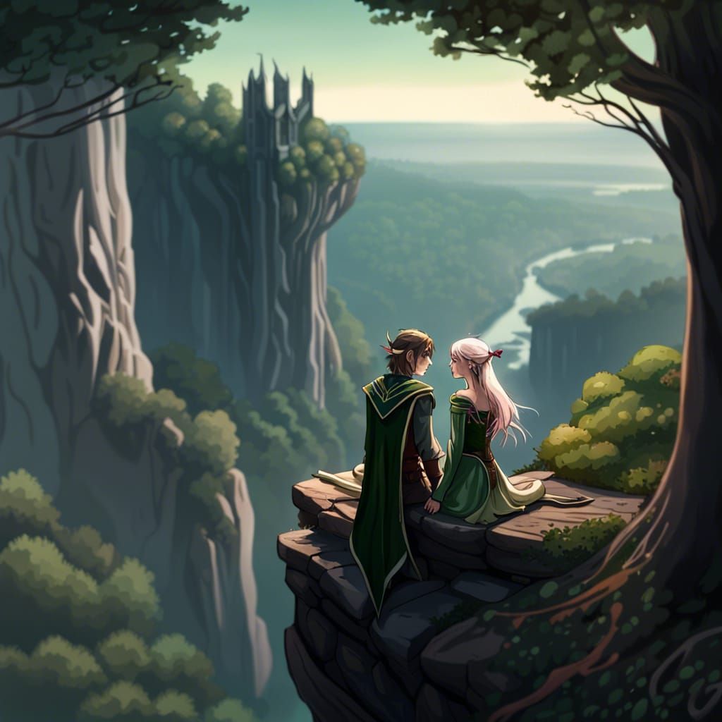 Whispering Elves on a Cliffside Serenade