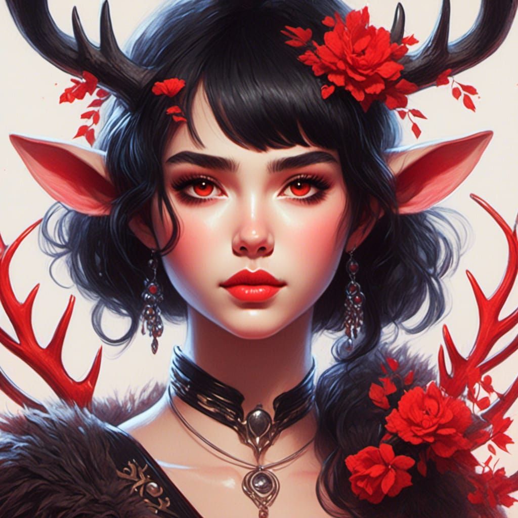 Mysterious Huntress in Dark Forest