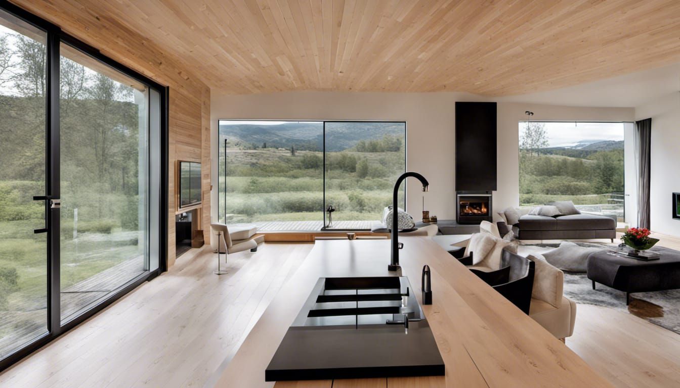 Stylish Modern Home with Panoramic Windows and High Ceilings