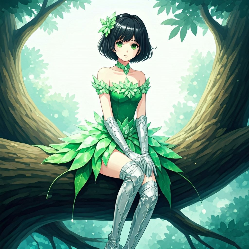 Girl in Crystal Dress as Manga Anime Wallpaper